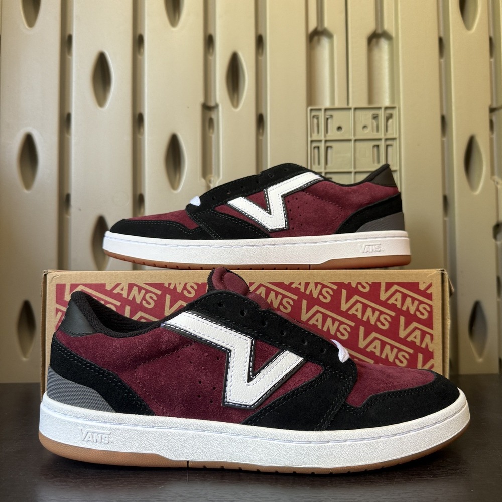 Vans Lowland 2.0 Skate Sneakers Shoes Red Black Men's Size 9.5 - VN000D6R2Q1